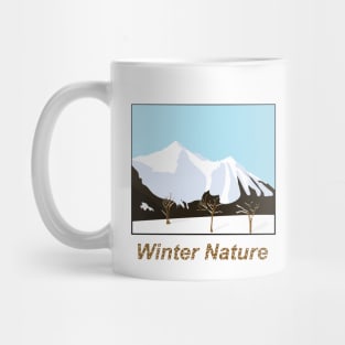 Winter landscape with snow-capped mountains Mug